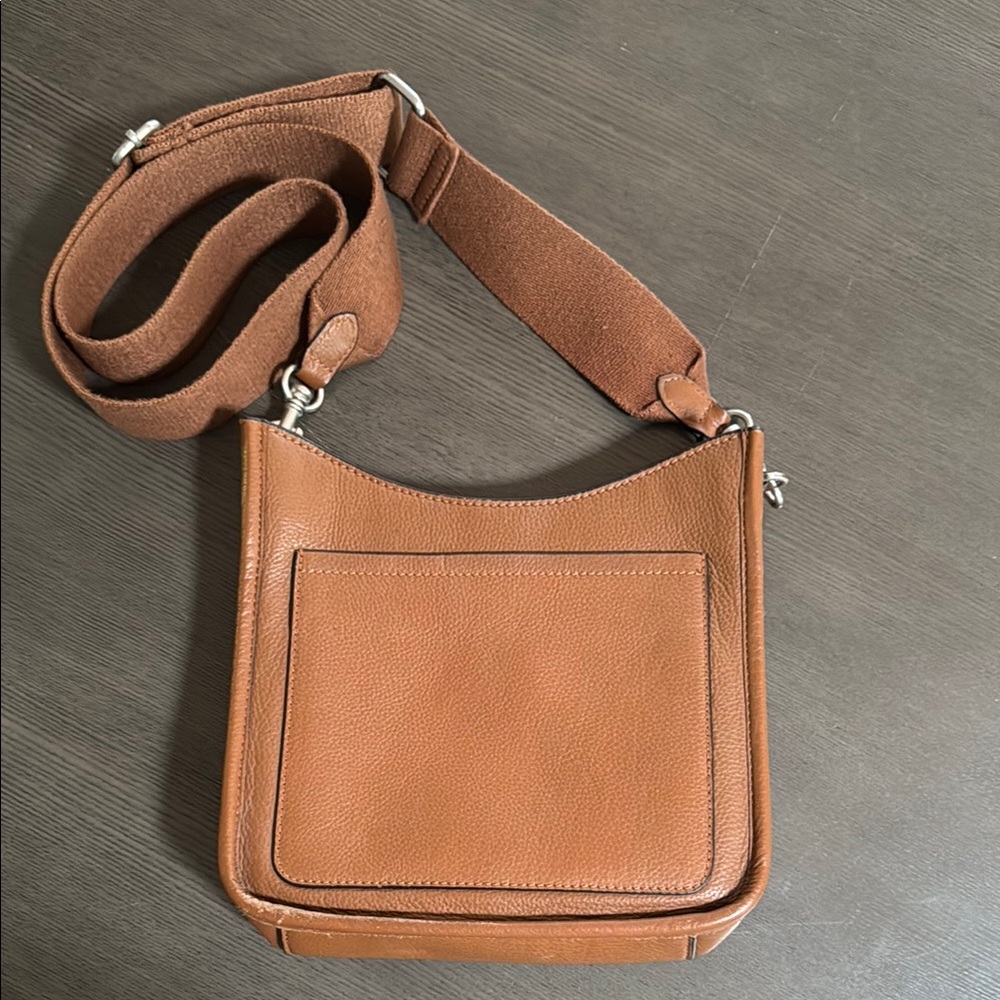 J. Jill Brown Leather Crossbody Bag with Wide Strap